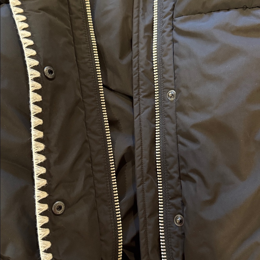 rag & bone Black Quilted Puffer Jacket with White Faux Fur Collar - Picture 5 of 16